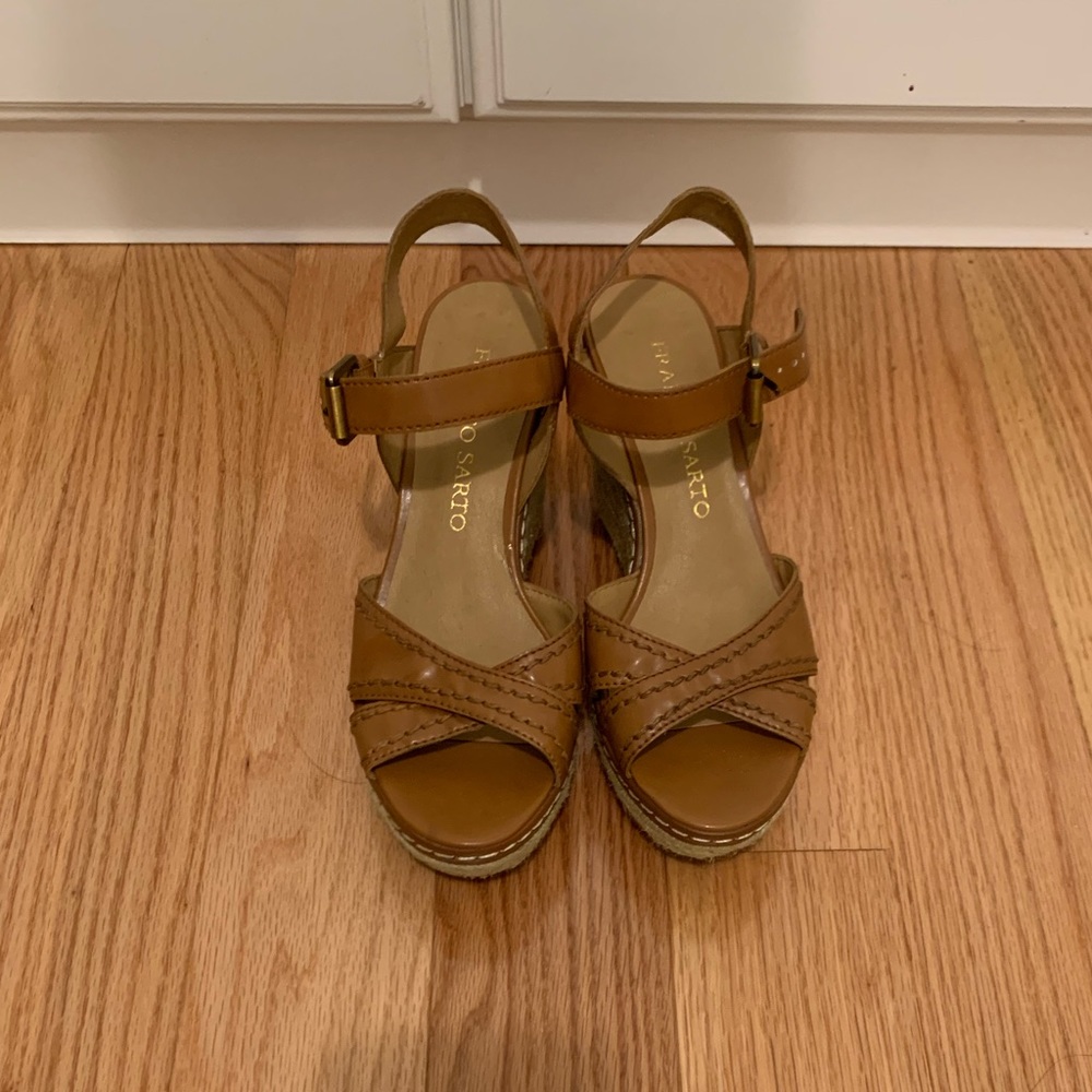 Brown wedge sandals